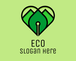 Author - Green Heart Pen logo design