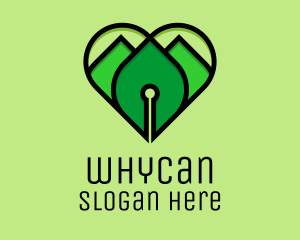 Bookstore - Green Heart Pen logo design