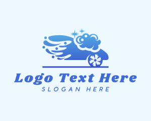 Wash - Blue Clean Car Wash logo design