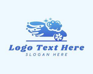 Blue Clean Car Wash logo design