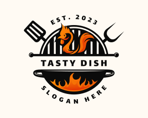 Dish - Grill Chicken Restaurant logo design