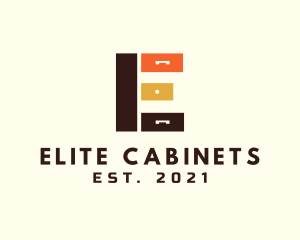 Cabinet - Letter E Cabinet Drawer logo design