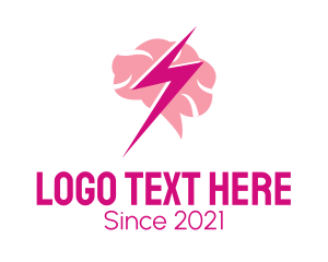 Pink - Brain Psychiatry Thunder logo design