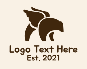Fictional - Winged Grizzly Bear logo design