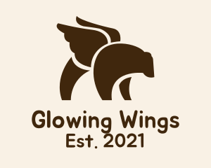 Winged Grizzly Bear logo design