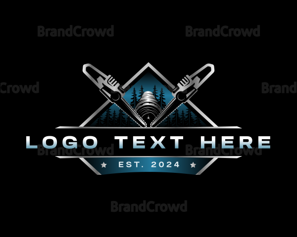 Chainsaw Woodwork Woodcutter Logo