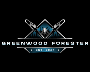 Chainsaw Woodwork Woodcutter logo design