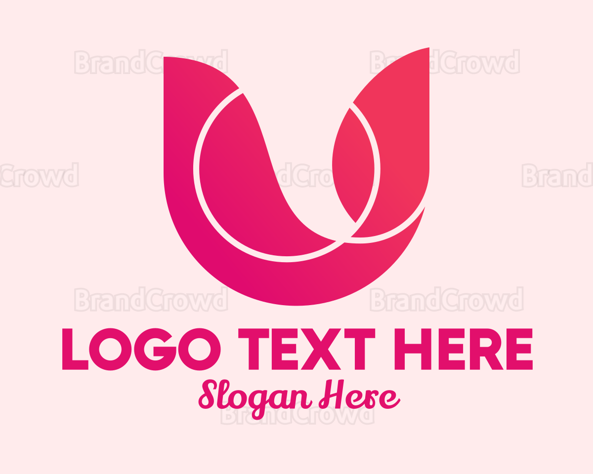 Pink Brand Letter U Logo