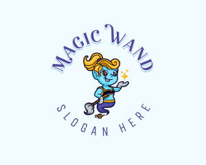 Genie Cleaner Mop logo design