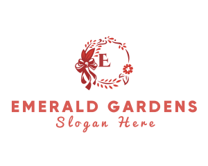 Elegant Wreath Ornament  logo design