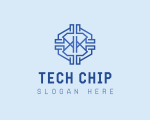 Microchip - Abstract Geometric Microchip logo design