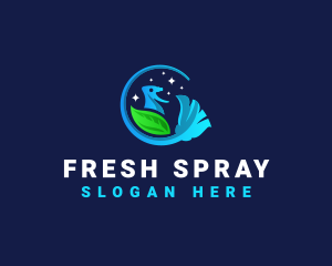 Cleaning Broom Spray logo design