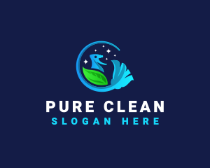 Cleaning Broom Spray logo design