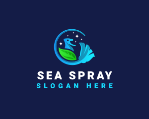 Cleaning Broom Spray logo design