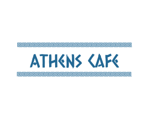 Athens - Blue Greek Text logo design