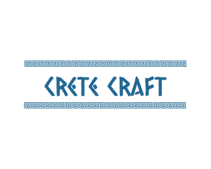 Crete - Blue Greek Text logo design