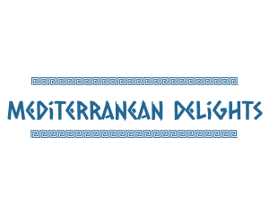 Mediterranean - Blue Greek Text logo design