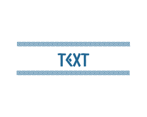 Blue Greek Text  logo design