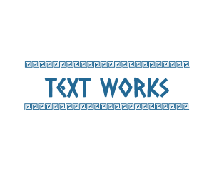 Text - Blue Greek Text logo design