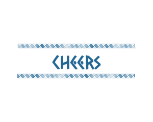 Mykonos - Blue Greek Text logo design