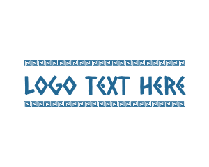 Santorini - Blue Greek Text logo design