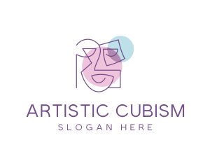 Cubism - Smile Abstract Face logo design