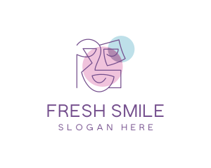 Smile Abstract Face  logo design