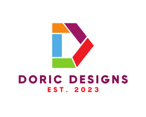 Artistic D Shape logo design