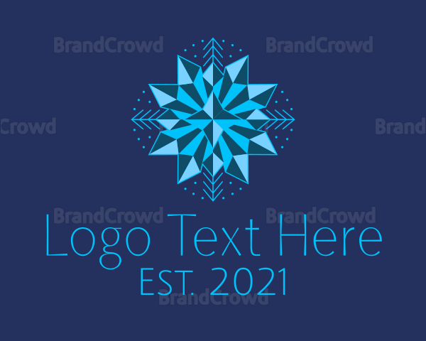 Blue Star Snowflake Logo