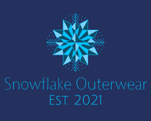 Blue Star Snowflake logo design