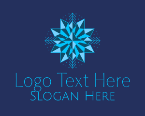 Blue Star Snowflake Logo