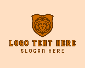 Wild - Lion Head Shield logo design