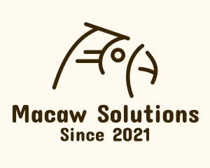 Macaw - Brown Minimalist Parrot logo design