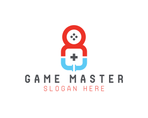 Nintendo - Modern Number 8 Gaming logo design