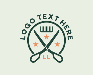 Retro - Hairstyling Grooming Barber logo design