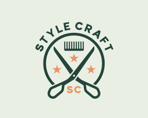 Hairstyling - Hairstyling Grooming Barber logo design