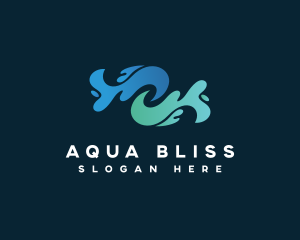 Aqua Cooling Water Splash logo design