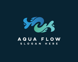 Aqua Cooling Water Splash logo design