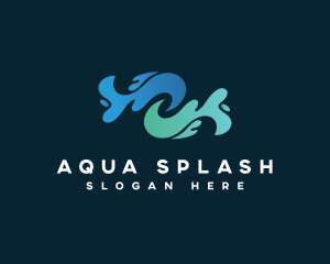 Aqua Cooling Water Splash logo design