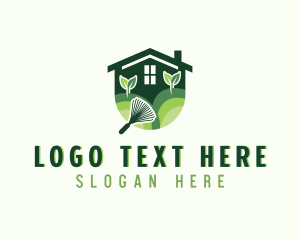 Gnome - House Landscaping Rake Garden logo design