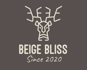 Beige Wild Reindeer logo design