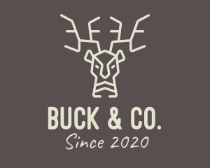 Beige Wild Reindeer logo design