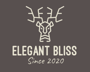 Elk - Beige Wild Reindeer logo design
