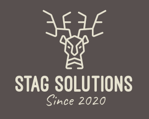 Beige Wild Reindeer logo design