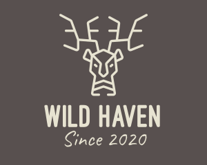 Beige Wild Reindeer logo design