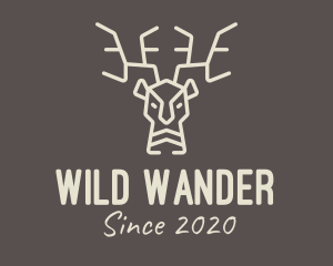 Beige Wild Reindeer logo design