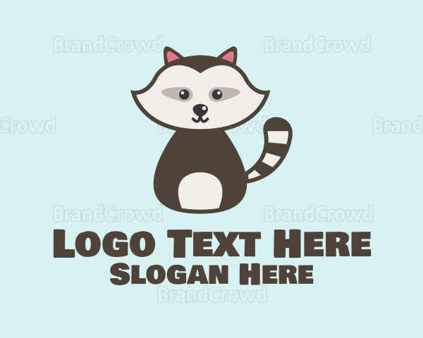 Cute Racoon Character Logo