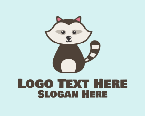 Forest Animal - Cute Racoon Character logo design