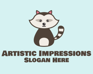 Cute Racoon Character logo design