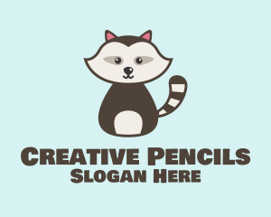 Cute Racoon Character logo design